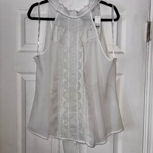 NWT - New York & Company White Lace Halter Blouse